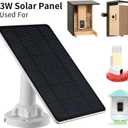 Solar Panel for Bird Feeder Camera, 3W Continuously Power Supply for Your Bird Feeder Camera, Type-C Plug