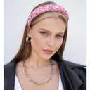 YISSION 1PC Stone Headband for Women Girls Non Slip Head Band Purple Jeweled Hairband Fashion Padded Headbands for Women Hair Accessories for Women Girls