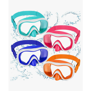 4 Packs Kids Swim Goggles with Nose Cover Diving Mask Elastic Fabric Strap Diving Swim Mask Swimming Goggles Lens Waterproof Clear Snorkel Goggle