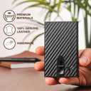 Slim Wallet for Men - Leather, RFID Credit Card Holder - Stylish Mens Wallet for Everyday Use, Handcrafted, Small Yet Practical - Carteras para Hombres - ID Card Holder. (Carbon)