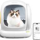 MeoWant Self-Cleaning Cat Litter Box, 75L Extra Large Open Automatic Cat Litter Box for Multi Cats, Integrated Safety Protection/APP Control/Odor Removal Smart Litter Box with Mat & Liner