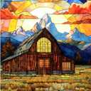 America Rocky Mountains Diamond Painting DIY 5D, Numbering Kit, Abandoned Barn Crystal Rhinestone Diamond Painting Forests Pictures USA Landscape Artwork Home Decor Adults Gift(12''Wx 16''H)