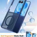 FNTCASE for Samsung-Galaxy Z-Flip-7 Magnetic Case:Translucent Matte Textured Military Grade Drop Protection Phone Cover - Durable Rugged Shockproof Protective Bumper Cases