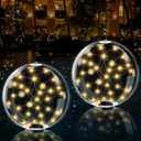 Floating Pool Lights Solar Powered  2 Pack 14" Inflatable Light Up Pool Balls, Waterproof Solar Pool Balls for Outdoor Swimming Pool, Party Decorations & Poolside Ambience (Warm White)
