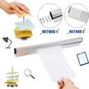 Henoyso 6 Pcs 24 Inch Ticket Holder for Restaurant Set Including 2 Aluminum Slide Check Rack and 4 Receipt Holder Silver Display Rail Spike Bill Orders Check Spindle for Kitchen Office Cafes Bar
