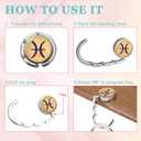 Pisces Foldable Purse Hook, Zodiac Sign Handbag Hanger, Women's Bag Hanger Hook, Round Purse Table Hook, Pisces Gifts for Girls Women, Funny Desk Hook Gifts for Horoscope Astrology Lovers