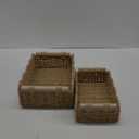 Scalloped Edge Decor Baskets for Living Room, Toilet Paper Storage Basket for Over Toilet Shelf,End Table,Shelves and More,Storage Basket with Built-in Handles Both Storage&Decor, Set 2 Beige