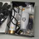 Blow Dryer Brush Set 5 in 1, Hot Air Styler Negative Ionic Low-Temp Hair Care Air Curling Wrap, Round Brush Dryer & Curling Iron for Dry Volumize Straight Curl, 100-120V (Golden)