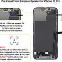 for iPhone 13 Pro Screen Replacement Kit with Earpiece Flex Cable Proximity Sensor 3D Touch LCD Screen Display Digitizer A2483 A2636 A2638 A2639 A2640 6.1 inch