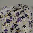 Aodemo Women's Summer Plus Size Tops Short Sleeve Shirts Henley Fit Tunic Ladies Flowy Blouse (X-Large, Short Sleeve-Grey-Purple Flower)