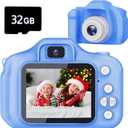 Kids Camera Toys Gifts Christmas Birthday Festival for Boys Age 3 4 5 6 7 8 9 10 Year Old Boy Toys HD Digital Video Toddler Camera with 32GB SD Card(Blue)