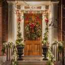 Valentines Garland-13ft Valentine's Bow Garland with String Lights Velvet Bow Garland Banner Valentines Galentines Indoor Decor for Wedding Holiday Party Wall Home Front Door(Green Brown Red)