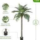 Artificial Phoenix Palm Tree Outdoor Indoor Decor Large Faux Coconut Silk Palm Tree Tropical Fake Tree Large Faux Sago Palm Plant for Home Yard Outside (7 FT)