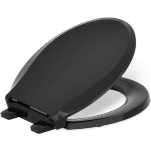 KOHLER 4639-RL-7 Cachet ReadyLatch Round Toilet Seat Soft Close, Black