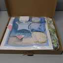HOUSE OF PARTY Baby Boxes with Letters - 16x16 Inches and 65 Pcs Balloon for Birthday, Baby Shower & Gender Reveal Party Decoration (Blue Silver White-16")