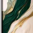 Emerald Green Canvas Prints Wall Art Abstract Wall Decor Framed Beige and Gold Texture Picture Modern Posters Artwork for Home Decor Gallery Wrap Ready to Hang - 16.00"x24.00" - Pack of 2