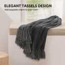 RECYCO Throw Blanket Soft Cozy Chenille Throw Blanket with Fringe Tassel for Couch Sofa Chair Bed Living Room Gift (Dark Gray, 60" x 80")