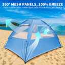 COVACURE 2026 New Upgraded Beach Tent Sun Shelter for 3-4 Person - UPF 50+ UV Protection Beach Shade, Waterproof & Lightweight, Easy Setup Portable Sun Canopy for Camping, Fishing, Beach(Blue)