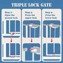 DEARBB Triple Lock Baby Gate for Stairs Doorways and House 31" to 86" Extra Wide Pressure Mounted Easy Walk Through Auto Close Safety Pet Gate White 67.32-76.77"