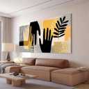 I@U Abstract Wall Art Decor Minimalist Artwork For Walls Modern Black Yellow Boho Wall Art Print Canvas Wall Art Decor For Living Room Bathroom Kitchen Bedroom Office Decorations 20x40 Inch