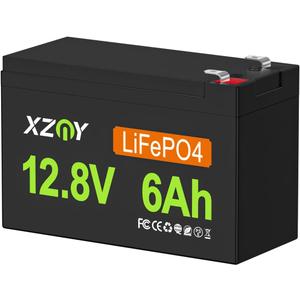 12V 6Ah Lithium Battery, 4000+ Cycles 12V LiFePO4 Battery Built-in 10A BMS, 12 Volt 6Ah Deep Cycle Battery Great for Lighting Supply, Solar System, Ride on Toys, Fish Finders, Ups Backup