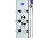 Blue Ocean 52" Aluminum SPA392M Shower Panel Tower System with Rainfall Shower Head and 8 Adjustable Massage Jets