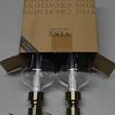 Vine Creations Clear Glass Soap Dispenser, 2 Pack Kitchen Soap Dispenser Set with Stainless Steel Pump, 16 oz Dish Soap and Hand Soap Dispensers for Bathroom with Waterproof Labels (Clear Bottle / Brushed Brass Pump)