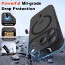 2 x Compatible with iPhone 17 Pro Case 6.3" [Compatible with Mag-Safe][Camera Control Button][Camera Protection] Military Grade Shockproof Translucent Magnetic iPhone 17 Pro Phone Case, Black