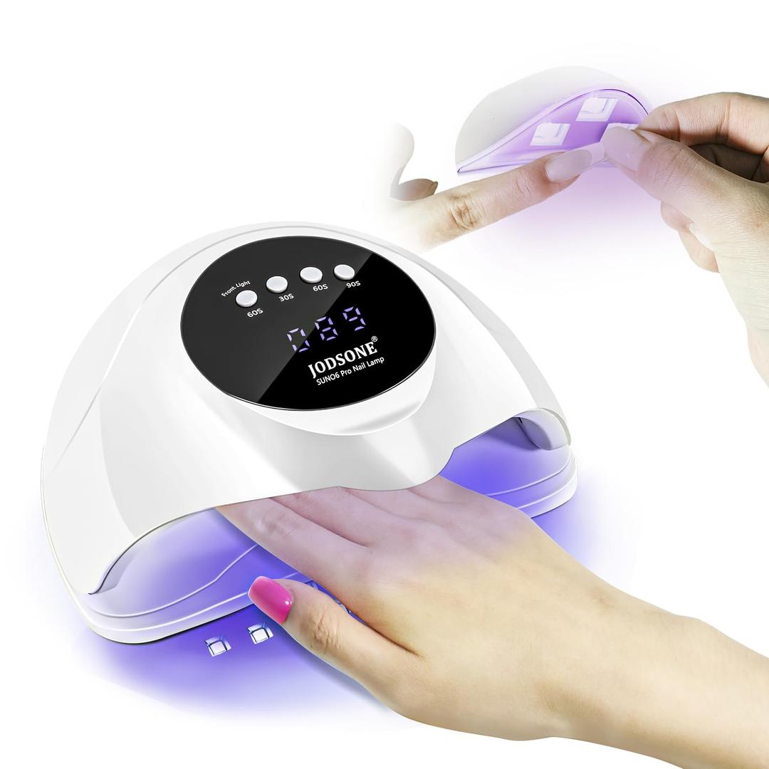 JODSONE U V LED Nail Lamp,2-in-1 Design for Nail Tip and Gel Nails Polish Fast Curing with 4 Timer Smart Sensor (Snow White)