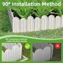 Vashly 30ft Landscape Edging No-Dig, 5.9 Inch Tall Garden Border, Flexible with 30 Stakes, 30 Pack for Flower Beds Lawn Yard Pathway(30, White)