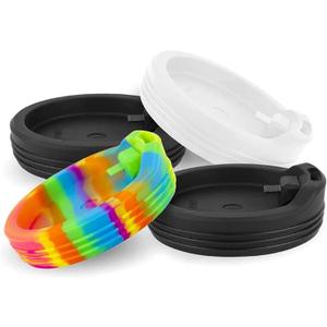 Silipint Silicone Travel-Cup Lids Kids Cups and Wine Cups, Unbreakable, Non-Plastic, Reusable Silicone Drinking-Cup Covers, Set of 4