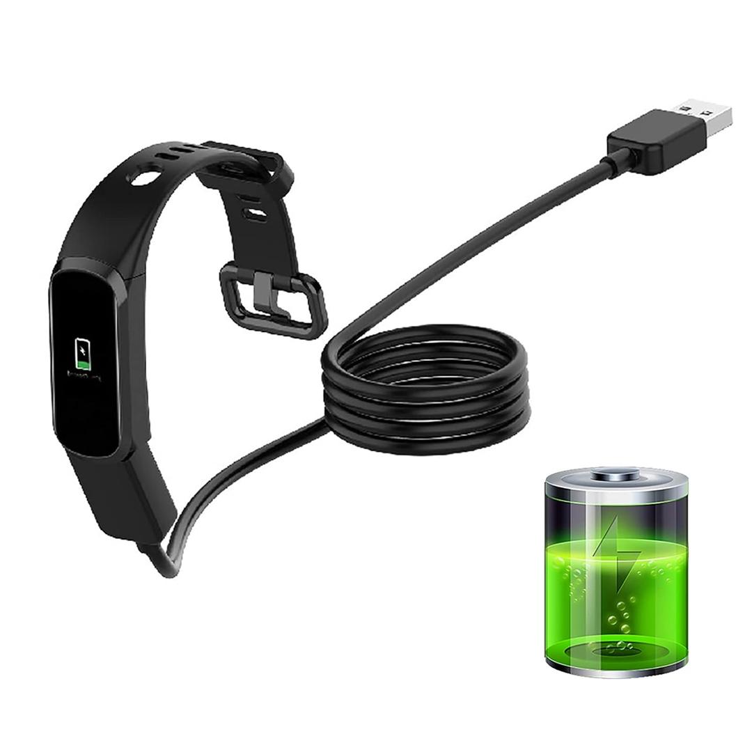 5i Rubber TPE Soft Wire Black Lightweight Smart Bracelet, Smart Bracelet Charger, USB Charging Cable, for 4