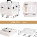 HEY FOLY 22qt Medicine Organizer Storage Box with 4-Side Opening Doors, White Foldable Medication Organizer Empty, Container Case Stackable First Aid Box for Home Storage