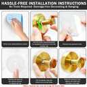 4 Pack Suction Cup Hooks for Shower, Removable Shower Hooks for Inside Shower, Metal Towel Hooks for Bathrooms, Suction Cups for Glass Door, Window, Wall, Mirror, Bathroom, Wreath Hangers (Gold)