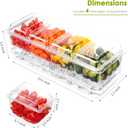 Ice Chilled Condiment Organizer with Detachable Ice Box & Hanging Side Bins  Ice Chilled Taco Bar Serving for Parties, Fruits, Salad  Includes Tongs, Spoons (BPA-Free) (4 Compartments)