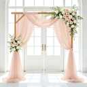 FUHSY Peach Wedding Arch Drapes 2 Panels 20FT Wedding Arch Draping Fabric Chiffon Fabric Drapery Arch Decorations for Ceremony Wedding Backdrops for Reception Bridal Archway Ceiling Drapes Swag Decor