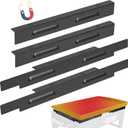 Wind Guards for Blackstone 28 inch Griddle, Magnetic Wind Screens, Blackstone Griddle Accessories, Fit with Hood, Rear Grease Cup and Side Shelf, Heat Shield for Side Table, Grilling Gifts, Black (16.5" x 2.1" x 1.3")