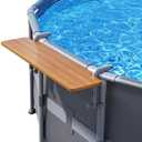 POOLHACKER Poolside Bar, Swim Up Bar Exclusively for Above-Ground Round Pools. Patio Poolside Table Smart Fold Easy Maintenance, Weather Resistant Stable Tabletop (Cedar Brown-Nordic Pine)