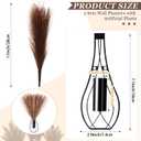 Otoolling 2 Pieces Hanging Plant Wall Decor with Artificial Pampas Grass Metal Hanging Vase Modern Geometric Farmhouse Bohemian Wall Art for Living Room Bedroom Kitchen Office(Black, Brown)