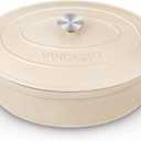 vancasso Enameled Cast Iron Dutch Oven, 9.3 Quart Dutch Oven Pot with Lid, Oval Dutch Oven Cast Iron Pot with Non Stick Enamel Coating for Bread Baking, White (9.3 QT-Oval, Cream)