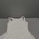 QINSEN Womens Square Neck Tennis Dress Pleated Sleeveless Built in Shorts Golf Athletic Dress with Pockets (Medium, White)