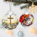 3 x Stained Glass Ornament, Cross Christmas Decorations, Christmas Ornaments for Tree, Holiday Ornament, Cross Gifts, Holiday Party Gifts, Gift Ideas & Xmas Gift