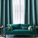 MIULEE 2 Panels Blackout Velvet Curtains Solid Soft Grommet Teal Curtain Thermal Insulated Soundproof Room Darkening Black Out Curtains/Drapes/Panels for Living Room Bedroom 52 x 108 Inch