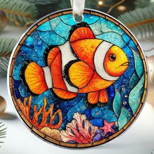 2 x Clownfish Ornaments - Clownfish Christmas Ornament - Fish Ornaments for Christmas Tree - Acrylic Ornament 2025
