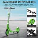 Scooters for Kids 8-12, Teens & Adults - Load 240 LBS, 8-Inch Wheels, Kick Scooter with Shock Absorption System, Hand Brake & Bell, 4 Adjustable Height Levels, Perfect for School, Commuting or Park