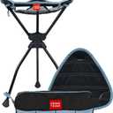 GRAND TRUNK Compass 360 XT Extra Tall Swivel Stool Compact Portable Outdoor Seat with 260 lb Capacity for Camping and Travel Sea Black