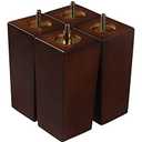 Couch Legs for Furniture Set of 4, Pyramid Square Wooden Furniture Legs 6 Inch, Mid Century Modern Brown Color Sofa Legs Replacement for Ottoman, Chair, Dresser, Coffee Table, Armchair, Settee