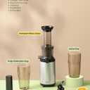 Masticating Juicer Machines, Reemix Cold Press juicer Machine Compact & Small Size, Juice Extractor, Nutrient and Vitamin Dense, BPA-Free Tritan, Easy to Clean (Silver)
