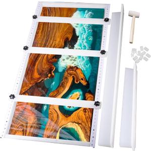 Kalinta Epoxy Mold with Divider Adjustable- 47x23.5x3in No-Seal Resin Plastic Mold Integrated Clamping System - Perfect for Beginners & Experienced Artists - Ideal for Creative Resin Art Projects