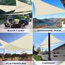 Windscreen4less 12'x12'x17' Waterproof Sun Shade Sail Right Triangle Shade Canopy Cover UV Block for Backyard Patio Deck Balcony Pergola Garden (Beige)